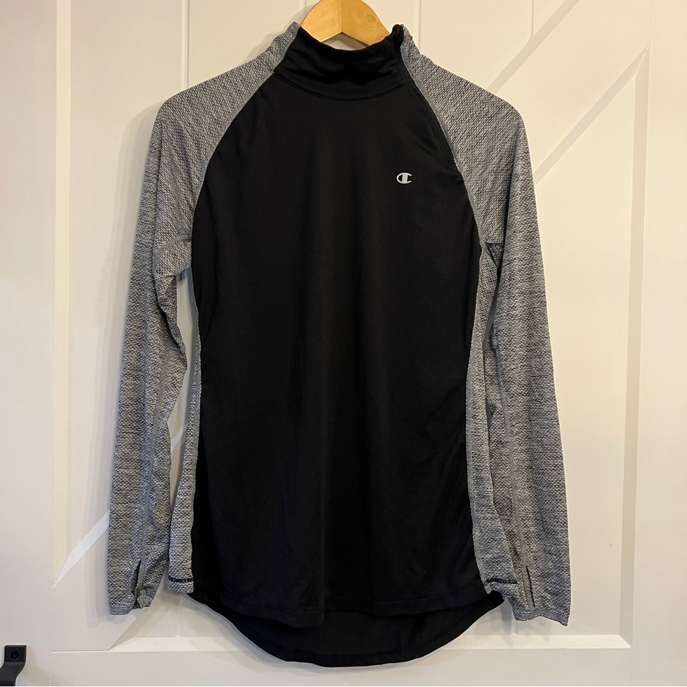 Champion Black and Gray Long Sleeve Top